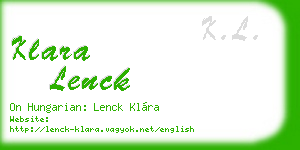 klara lenck business card